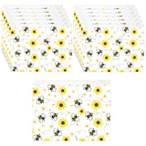 Reginary 50 Pieces Bee Makeup Bags Waterproof Cosmetic Bag with Zipper Toiletry Pouch for Woman Tavel Wedding Bridal Shower Bach