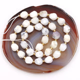 Malahill Wholesale Natural Stone Beads for DIY Jewelry Making Sold per Bag 5 Strands and one roll Cord Inside Faceted S Shape Wh