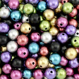 200 Round Matte Metallic Mix Acrylic Beads 12mm Diameter with 2mm Hole