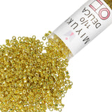 Miyuki Delica Seed Beads - Size 11/0 (1.6 mm), DB0424, Galvanized Dark Yellow Dyed, 7.2 g, Approx. 1440 Beads, Made in Japan