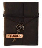 Rjkart Handmade Alphabetic Antique Key Lock Customized Leather Diary Brown Birthday For Men Woman