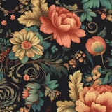 BOKEBEVE Vintage Floral Peel and Stick Wallpaper Vibrant Flower Contact Paper Boho Wallpaper for Bedroom Bathroom Shelf Liner Re