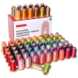 Poolin Embroidery Machine Thread 80 Colors Richword Selected 800M 40WT (108D/2) Polyester Thread, for Embroidery & Sewing Machin