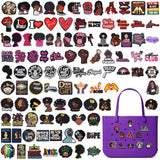 YEALQUE 100PCS Black Women Bogg Bag Charms,Charms for Bogg Bag Tote Bags Decorative Accessory Charm,Black Women Gifts