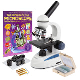 AmScope M158CPS25WM Cordless Compound Monocular Microscope, WF10x and WF25x Eyepieces, 40x1000x Magnification, LED Illuminati