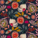 Vividpatch Floral Wallpaper Peel and Stick Boho Wall Paper Removable Waterproof Navy/Pink/Orange Contact Paper for Bedroom, Bath