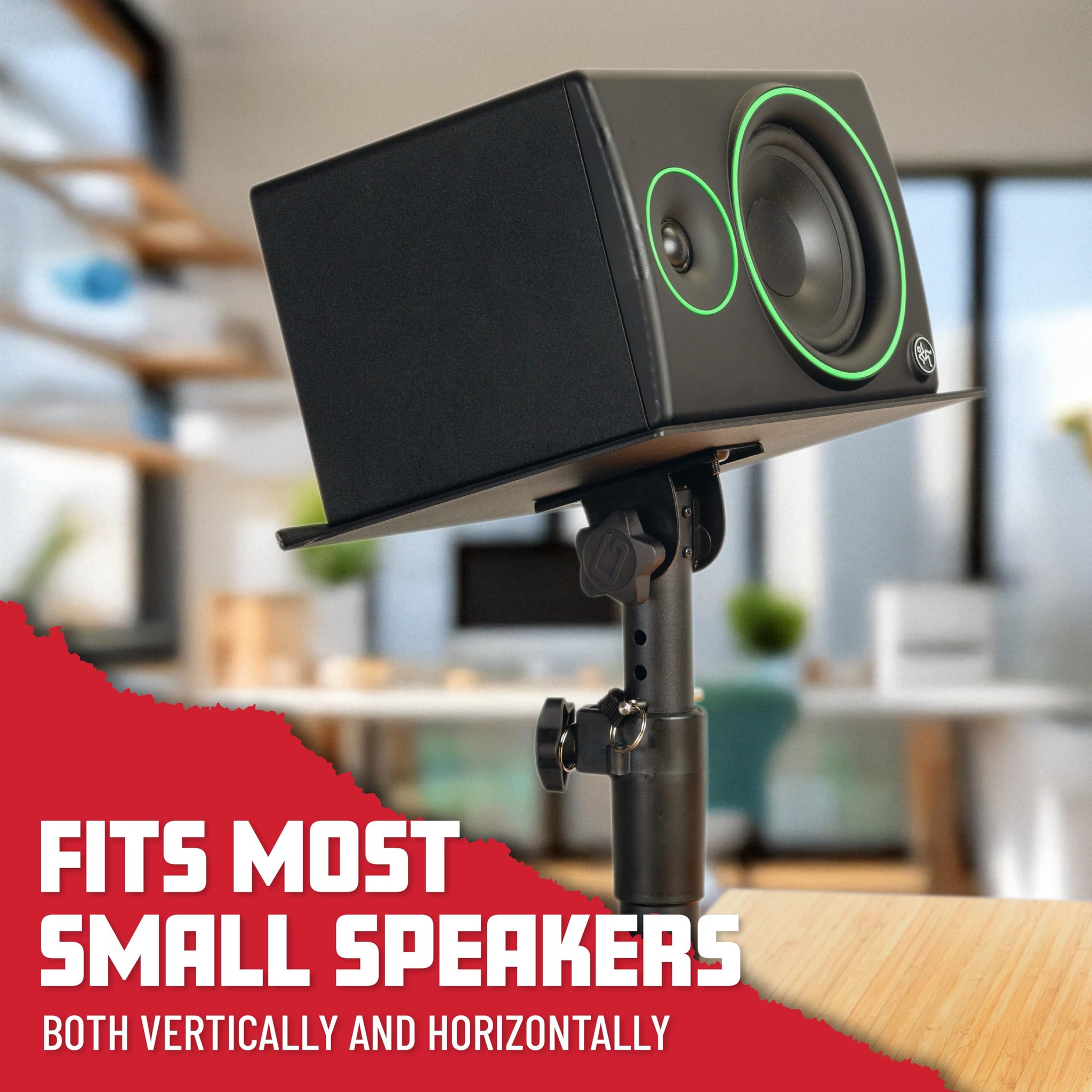 Gator Frameworks Desktop Clamp-On Studio Monitor and Speaker Stand - Set of 2 (GFWSPKSTMNDSKCMP)