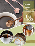 16 Pcs Teaspoon Tea Spoons, ESRISE Stainless Steel Coffee Dessert Spoon, Cute Demitasse Spoon for Drink Milkshake (Rose Gold)