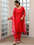 Libas Women'S Silk Blend Kurta Sets (48744O_Red