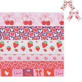 SRCVYLT 6 Rolls Valentine's Day Ribbons 30 Yards Hearts Berry Bow for Love Red Edge Ribbon for Christmas Gift Wrap DIY Crafts We