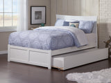 AFI, Metro Full Platform Bed with Footboard and Full Trundle, White