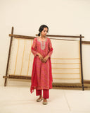 Anni Designer Women'S Rayon Blend Straight Embroidered Kurta With Pant & Dupatta (Nini-Multi_L_Multicolor_Large),Multicolour,L,,,