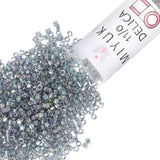 Miyuki Delica Seed Beads - Size 11/0 (1.6 mm), DB0111, Transparent Gray Luster AB, 7.2 g, Approx. 1440 Beads, Made in Japan