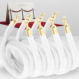 4 PCS White Velvet Rope - 5 Ft Red Carpet Velvet Rope for Ceremonies Queue Line for Safe Control Hanging Stanchion String for Pa