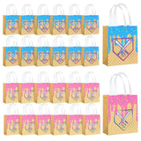AmazingSpark 24 Pcs Non Woven Baseball Drip Gift Bags with Handles Ice Cream Baseball Drip Birthday Snack Goodie Treat Bag for T