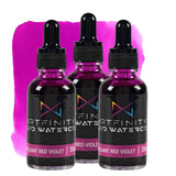 Artfinity Liquid Watercolor Paint 30 ml Bottle - 3 Pack, Brilliant Red Violet - Vibrant Dye-Based Liquid Watercolor w/Glass Pipe
