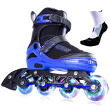 PAPAISON Adjustable Inline Skates for Kids and Adults with Full Light Up Wheels, Outdoor Roller Skates for Girls and Boys, Men a