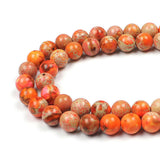 MJDCB 8mm Orange Imperial Jasper Gemstone Beads Round Loose Stone Bead for Jewelry Making Bracelets Necklaces