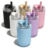 UIRZOTN 6 Pack 10 oz Insulated Coffee Tumblers, Travel Coffee Tumblers with Straw, Double-Wall Stainless Steel Tumbler, Leak Pro