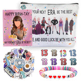 ZZLTAWS Singers Merch Makeup Bag, Music Loves Gifts Set Including 1 Makeup Bag, 1 Bracelets 1 Card 50Pcs Stickers, 8 Temporary T