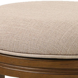 New Ridge Home Goods Victoria 26In. Counter-Height Backless Wood Swivel Barstool With Upholstered Seat, Honeysuckle
