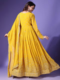 Wedani Georgette Embroidered Anarkali Gown For Women,YELLOW,XL,Georgette,anarkali,