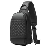 Gyakeog MenS Messenger Backpack With Usb Charging Port, Compact Crossbody Purse For Commuting & Hiking, Black, 11.8 X 7.06 