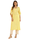 Libas Women'S Viscose Rayon Printed Regular Kurtas (29842 Yellow
