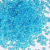 Bulk 4mm Sky Blue-AB Seed Beads for Jewelry Making 110 Grams About 1600pcs,6/0 Glass Craft Beads for Making Earrings, Bracelets,