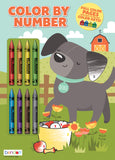 Bendon 32-Page Color by Number Coloring and Activity Book with 8 Crayons 49931