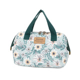 Smrcom Makeup Bag Cosmetic Bag For Women Girl Travel Makeup Bag Toilet Bag Zipper Organizer Bag Waterproof (Green white flower)