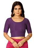 Amazon Brand - ANARVA Womens Crew Neck Sari Blouse, Stretch Cotton, Lycra, 14