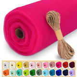Luceinvita Fuchsia Tulle Fabric Roll, 54 x 40 Yards (120FT) Tulle for Wedding Decoration DIY Tutu Halloween Party Backdrop Baby