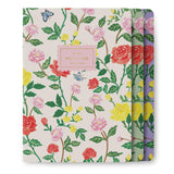 Jotsome Stitched Notebook Set, 3 Pack, 6inch x 8.5inch, 64 Wide Ruled Pages, Aesthetic Notebook for School, Journaling, Writing, Trave