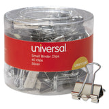Universal 11240 Small Binder Clips, 3/8Inch Capacity, 3/4Inch Wide, Silver, 40/Pack
