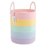 XUANGUO Rope Laundry Basket Hamper for Kids Girl Woven Storage Basket for Living Room Bedroom Boho Tall Baskets for Blanket Toys