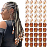 VENOFEN 50PCS Brown Hair Beads White Beads for Hair Locs Dreadlock Beads Accessories Hair Jewelry Making Kit Hair Decoration for
