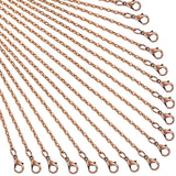 24 Pack Antique Red Copper Cable Chain Necklace Twisted Link Chain for Jewelry Making(24 Inch)