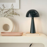 Nourison EPT01 16 Metal Mushroom Table Modern, Retro, Desk, Bedside, Living Room, Office Lamp, Small, Dark Green