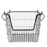DII Metal Wire Mesh Stackable Utility Storage Bin, Large Rectangle, 13x10x11, Bronze