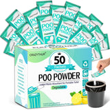 CRAZYTHUR Portable Toilet Gel, 50 Packets Camp Toilet Portable Gel, Poo Powder with Lemon Scent, Eco Gel for Portable Toilet Pow