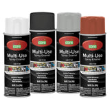 COLOR CARE Spray Paint, 12 oz, 4-Pack (Industrial Mix: Gloss White, Flat Black, Gray Primer, Red Oxide Primer) - All-Purpose, In