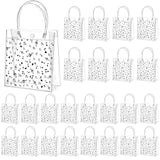 Tioncy 24 Pcs Musical Notes Party Favor Bags Musical Notes Clear Goodie Gift Treat Candy Goody Bags with Handle Music Gifts for 