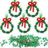 48 Sets Christmas Beaded Ornament Kit DIY Craft Bead Christmas Tree Hanging Decorations for Craft Wreath Holiday Party Xmas Tree