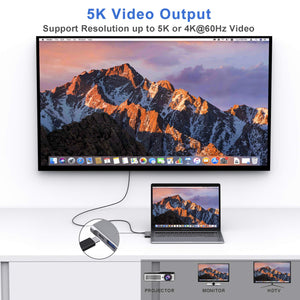 USB C Adapter for MacBook Pro/MacBook Air M1 M2 M3 2021 2020 2019 13 15 16, 6 in 1 USB-C Hub MacBook Pro Accessories with