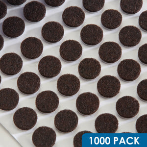1000 Pack Rok Hardware Heavy Duty 38 (95mm) Diameter Self-Adhesive Felt Pads, Furniturecabinet Bumpers, 18 (3mm) Height, Round,