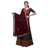 Traditions Bazaar WomenS Embroidered Velvet Dupatta (D57VelvetGota_Maroon_Free Size)