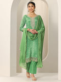 Libas Women'S Silk Blend Kurta Sets (99447_Green_Xl)