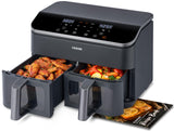 COSORI 9Qt 10-in-1 Dual Air Fryer, Fresh Balanced Meals for Family and Children with Double Baskets, Sync Cook & Finish to Bake,