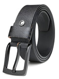 Mistercraft MenS Genuine Leather Casual Belt |Black Handed Milled Textured | Durable Pin Buckle | Adjustable Waist | Ideal For J